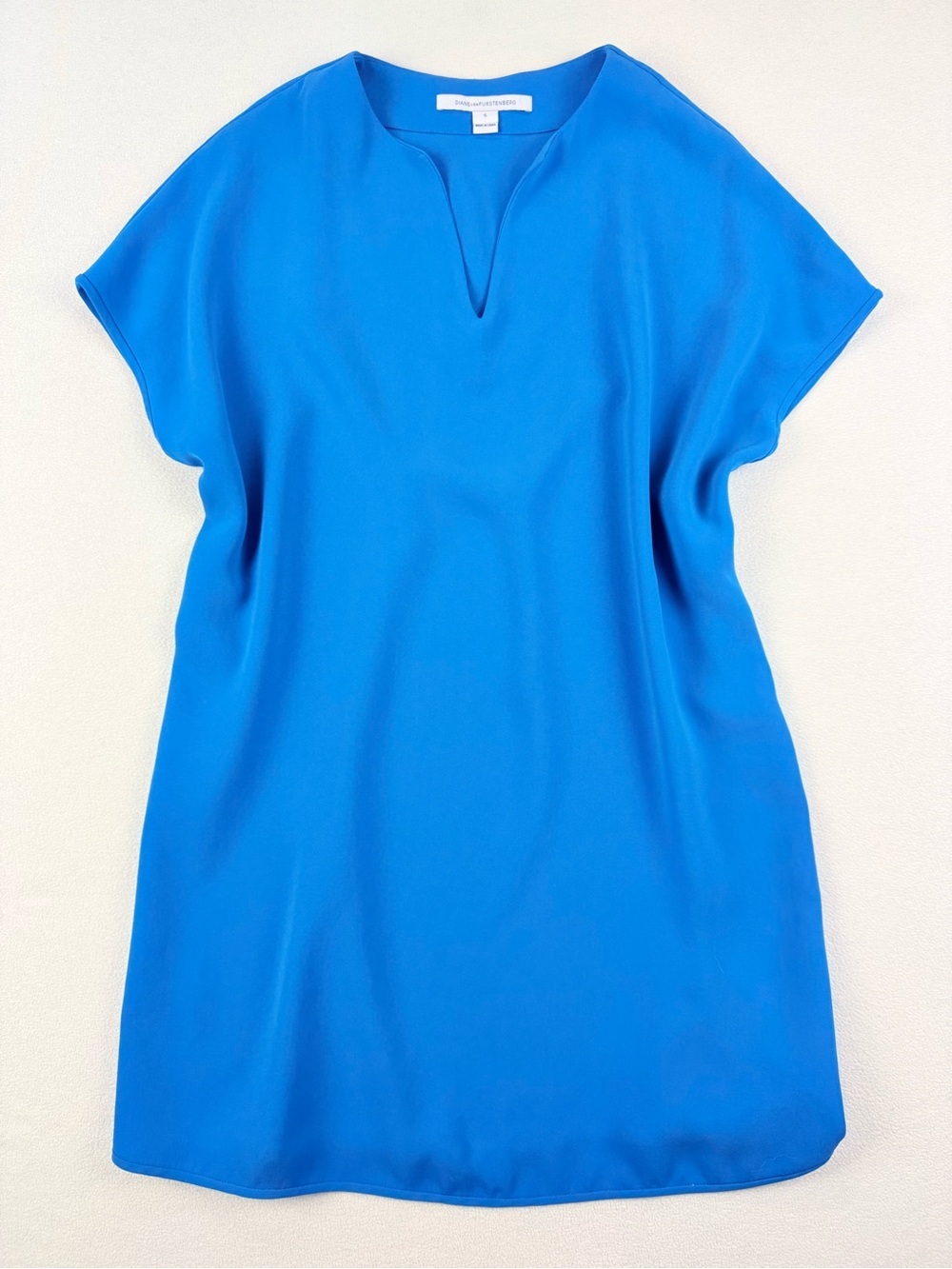 Diane von Furstenberg Kora Blue Shift Dress Oversized Minimalist Designer Tunic